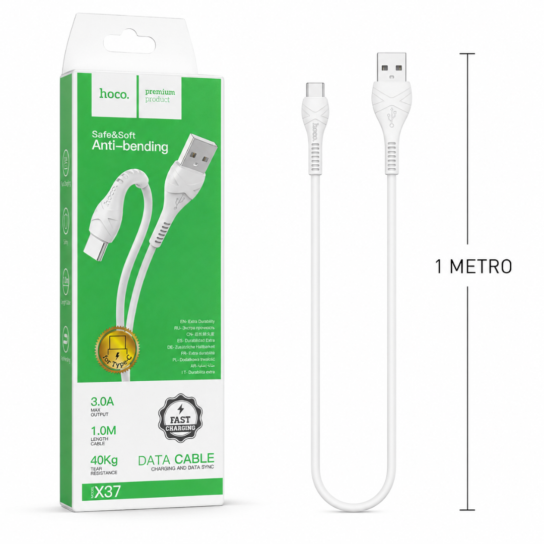 Cable USB A A Tipo C 3A 1 Metro Hoco X37-4