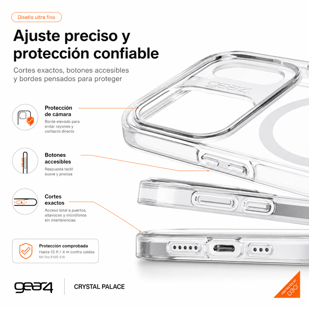 Carcasa Gear4 Crystal Palace Resistente Para Iphone 17 Pro-6