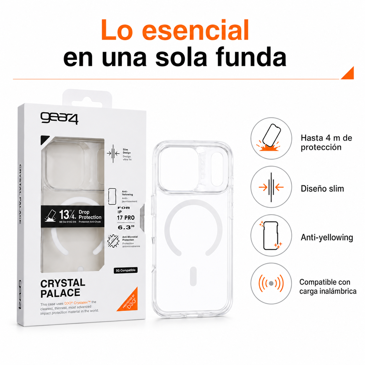 Carcasa Gear4 Crystal Palace Resistente Para Iphone 17 Pro-8