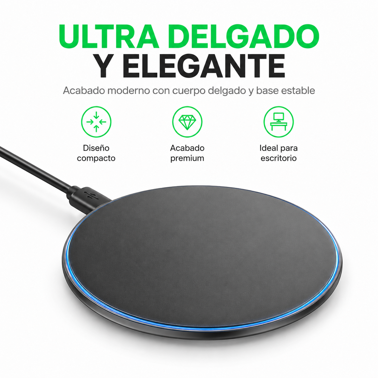 Cargador Inalambrico Hoco CW6 Pro 15W Carga Rapida Qi-6