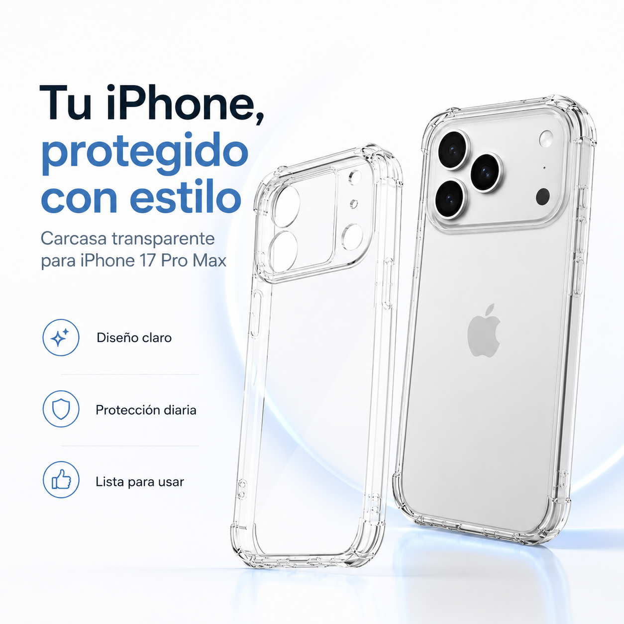 Carcasa Transparente Slim para iPhone 17 Pro Max-9