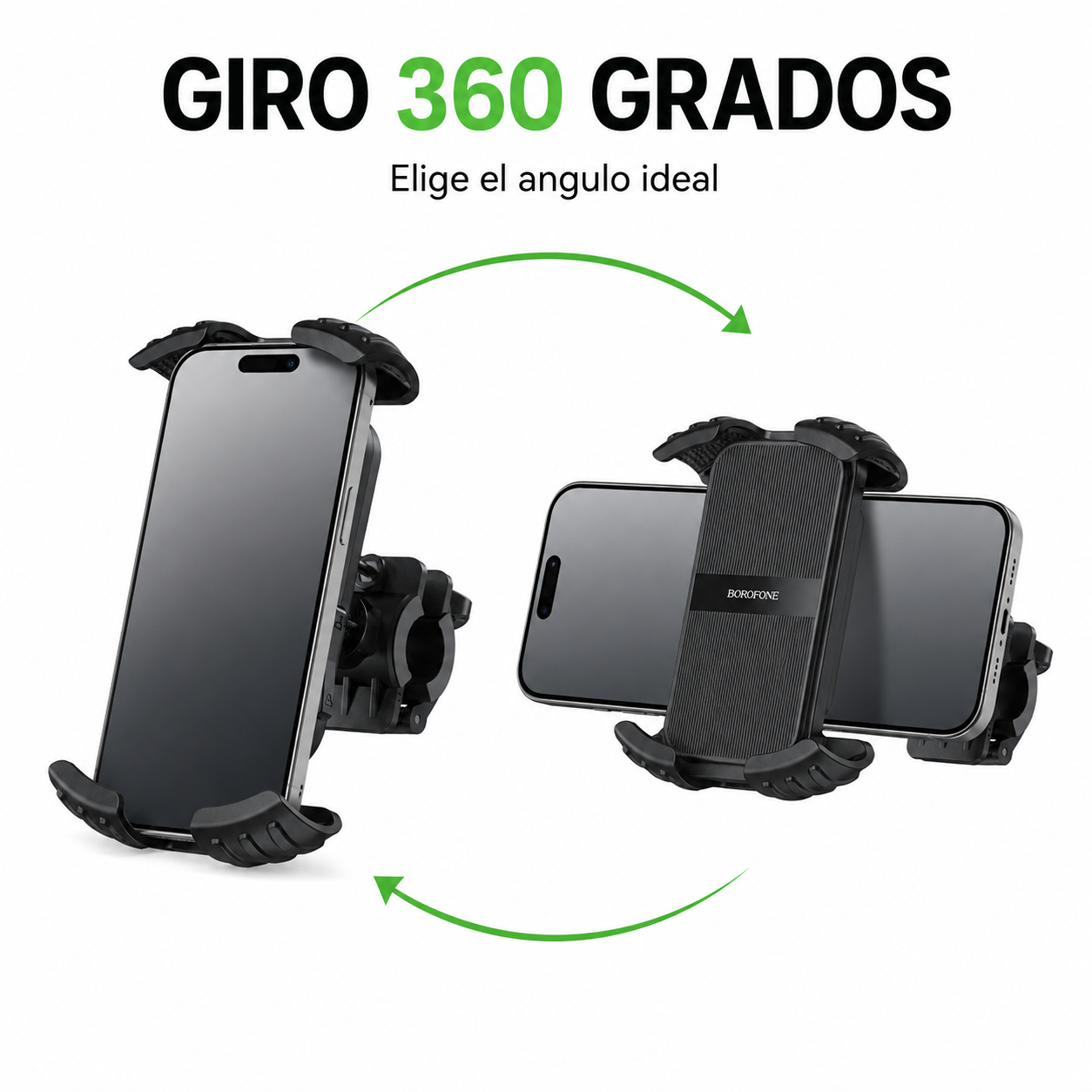 Soporte Celular Borofone BH105 Compatible con Moto y Bicicleta 360-3