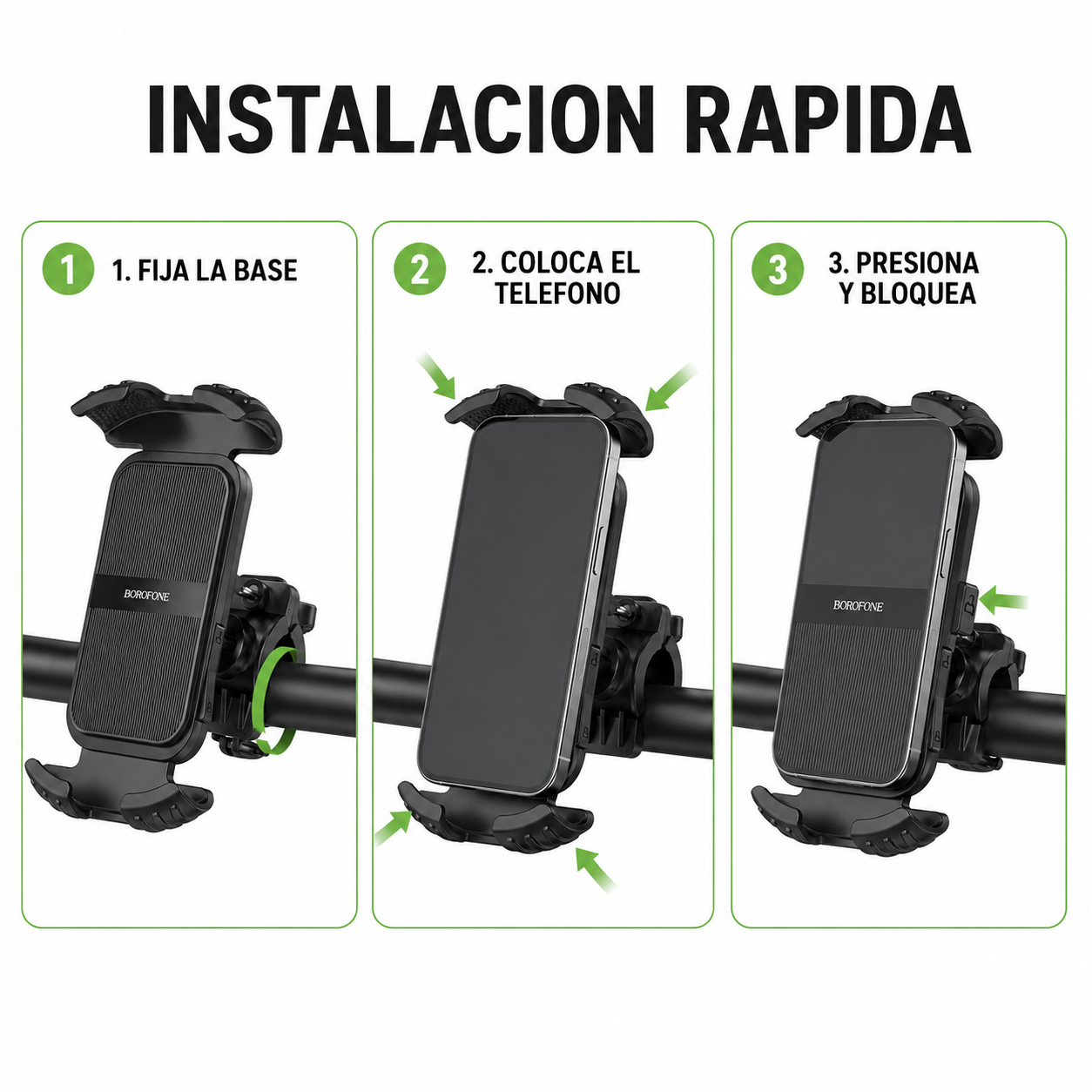 Soporte Celular Borofone BH105 Compatible con Moto y Bicicleta 360-6
