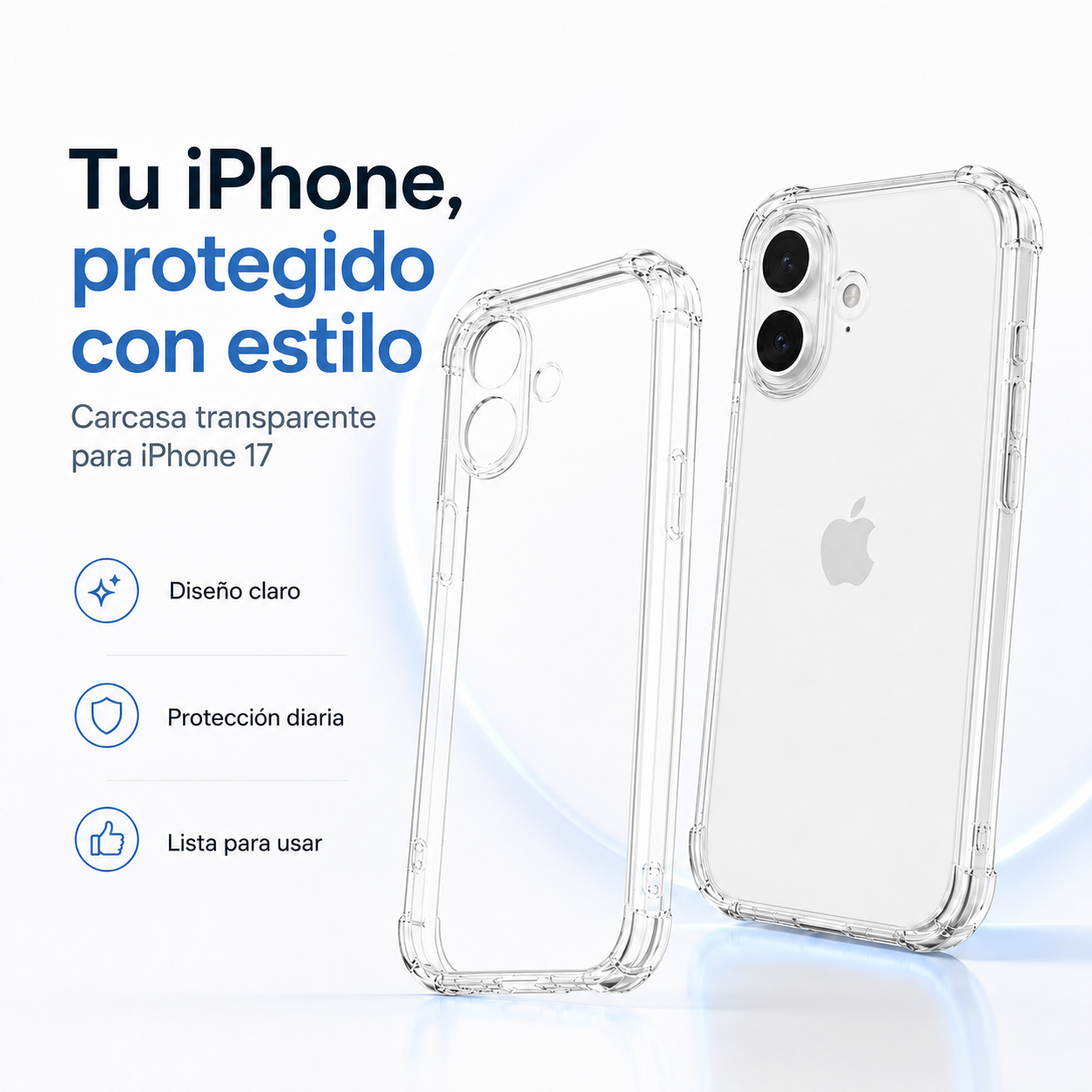 Carcasa Transparente Slim para iPhone 17-8
