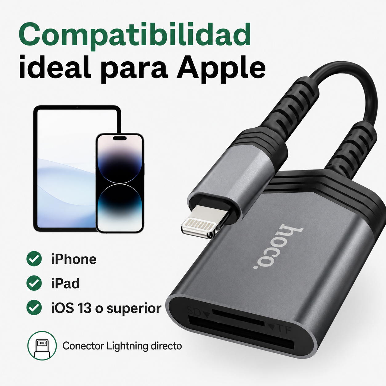 Lector SD TF Lightning Para iPhone iPad Transferencia OTG-3
