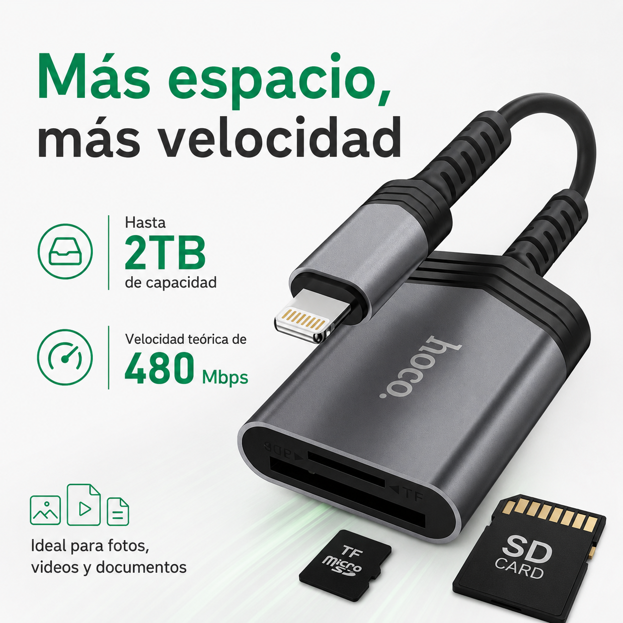 Lector SD TF Lightning Para iPhone iPad Transferencia OTG-4