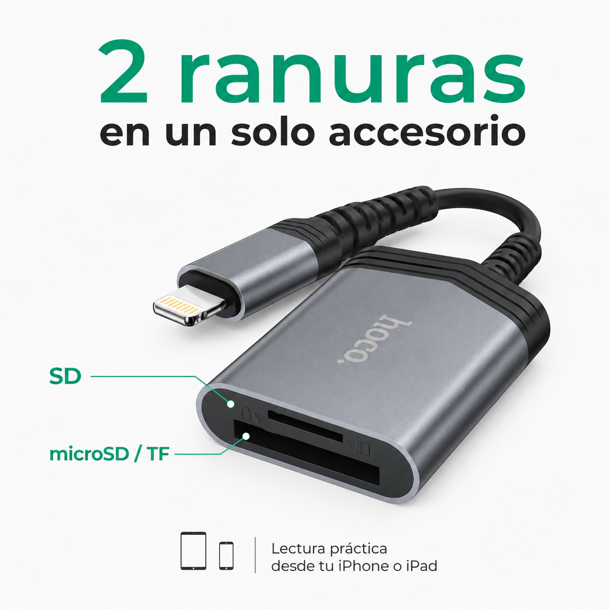 Lector SD TF Lightning Para iPhone iPad Transferencia OTG-5