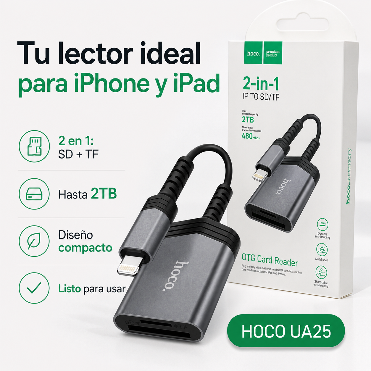 Lector SD TF Lightning Para iPhone iPad Transferencia OTG-8