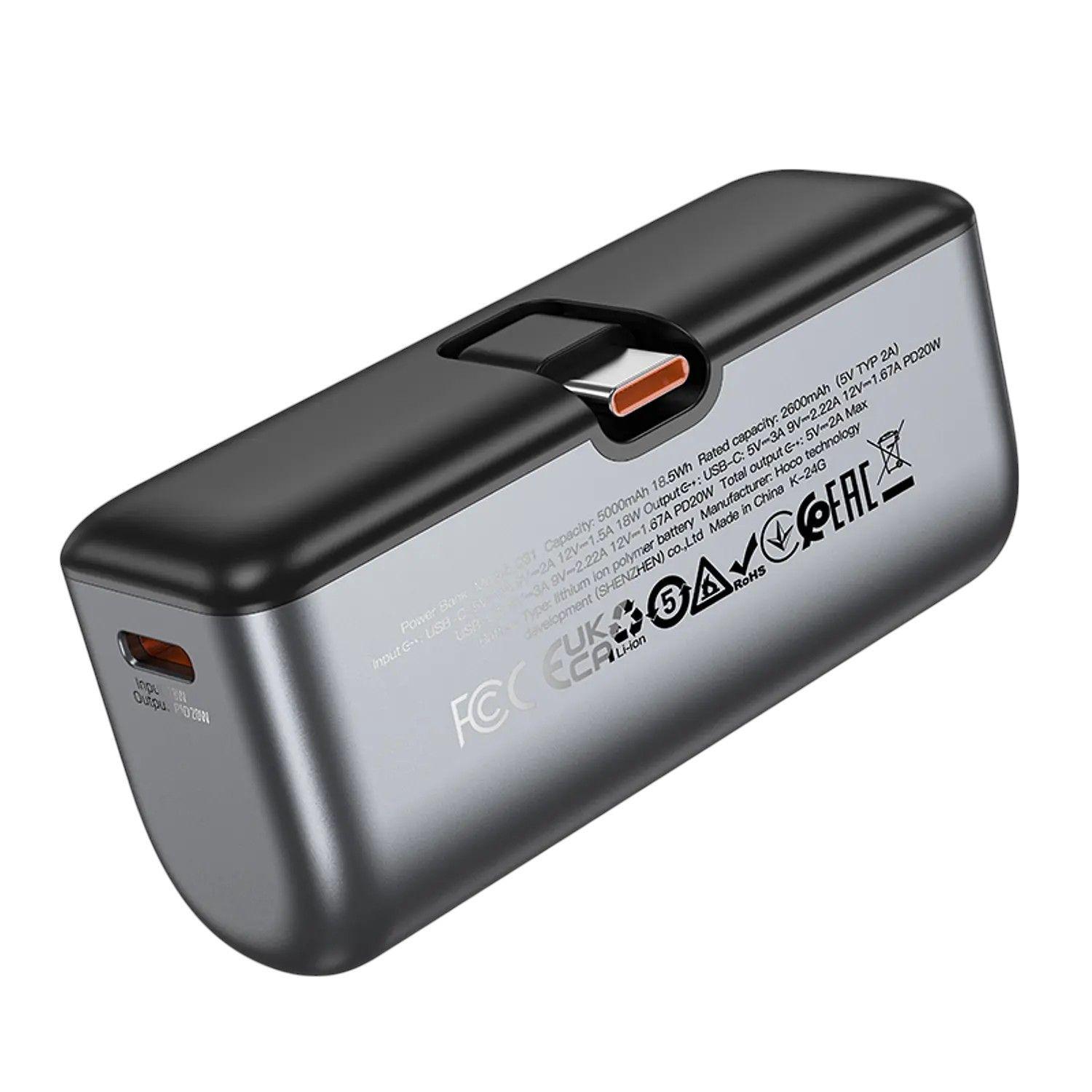 Powerbank Hoco Q31 Ingenious PD20W 5000 mAh Tipo C – Carga Rápida -2