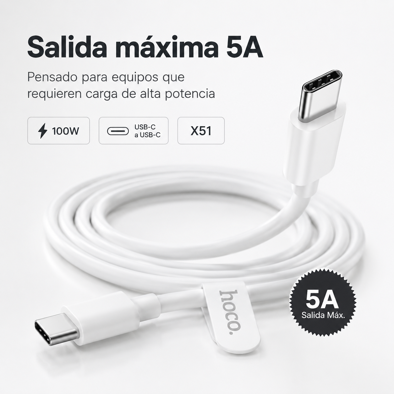 Cable Hoco X51 USB C A USB C 100W PD Carga R pida 2 Metros-6