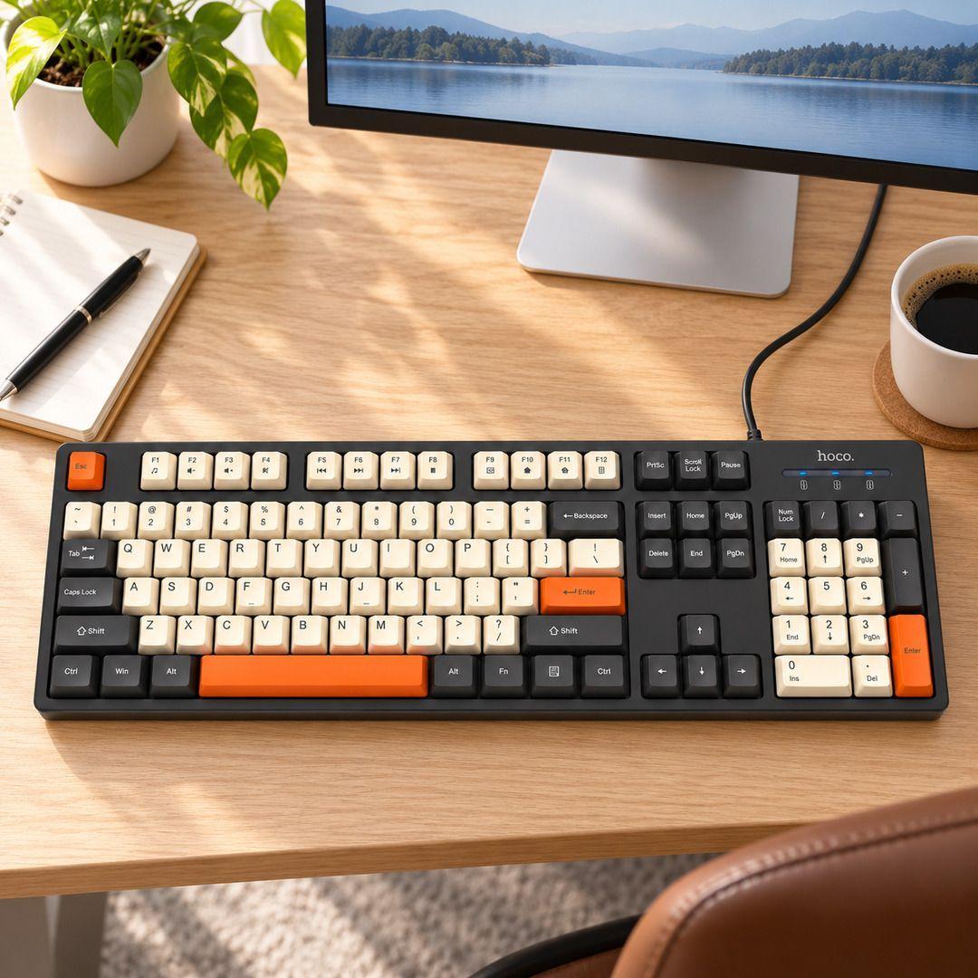 Teclado Hoco GM61 Con Cable USB 104 Teclas Tricolor-8