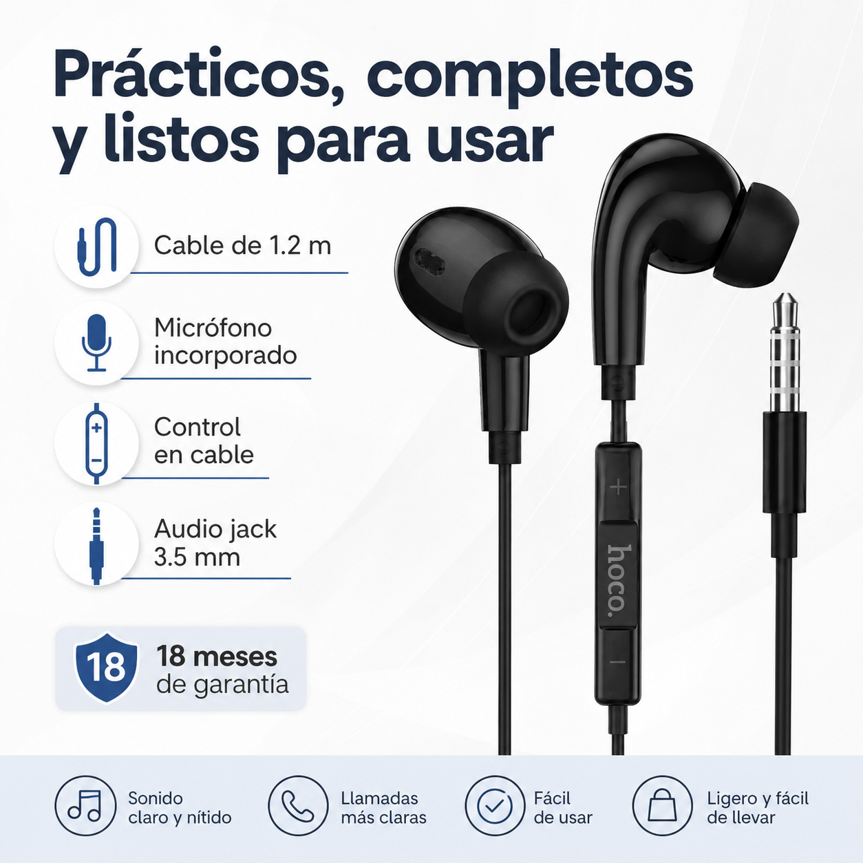 Audifonos Hoco M101 Pro Cable 35mm Microfono con Control-8