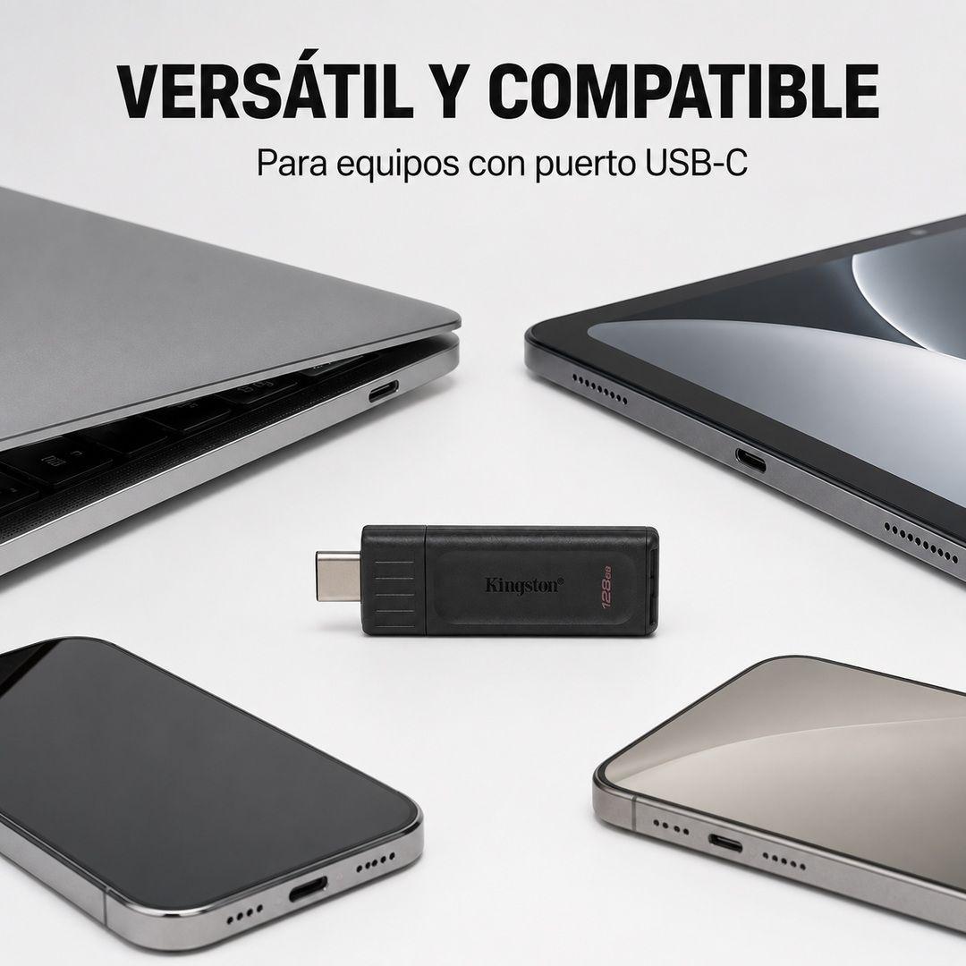 Pendrive Kingston DataTraveler 70 128GB USB C-4