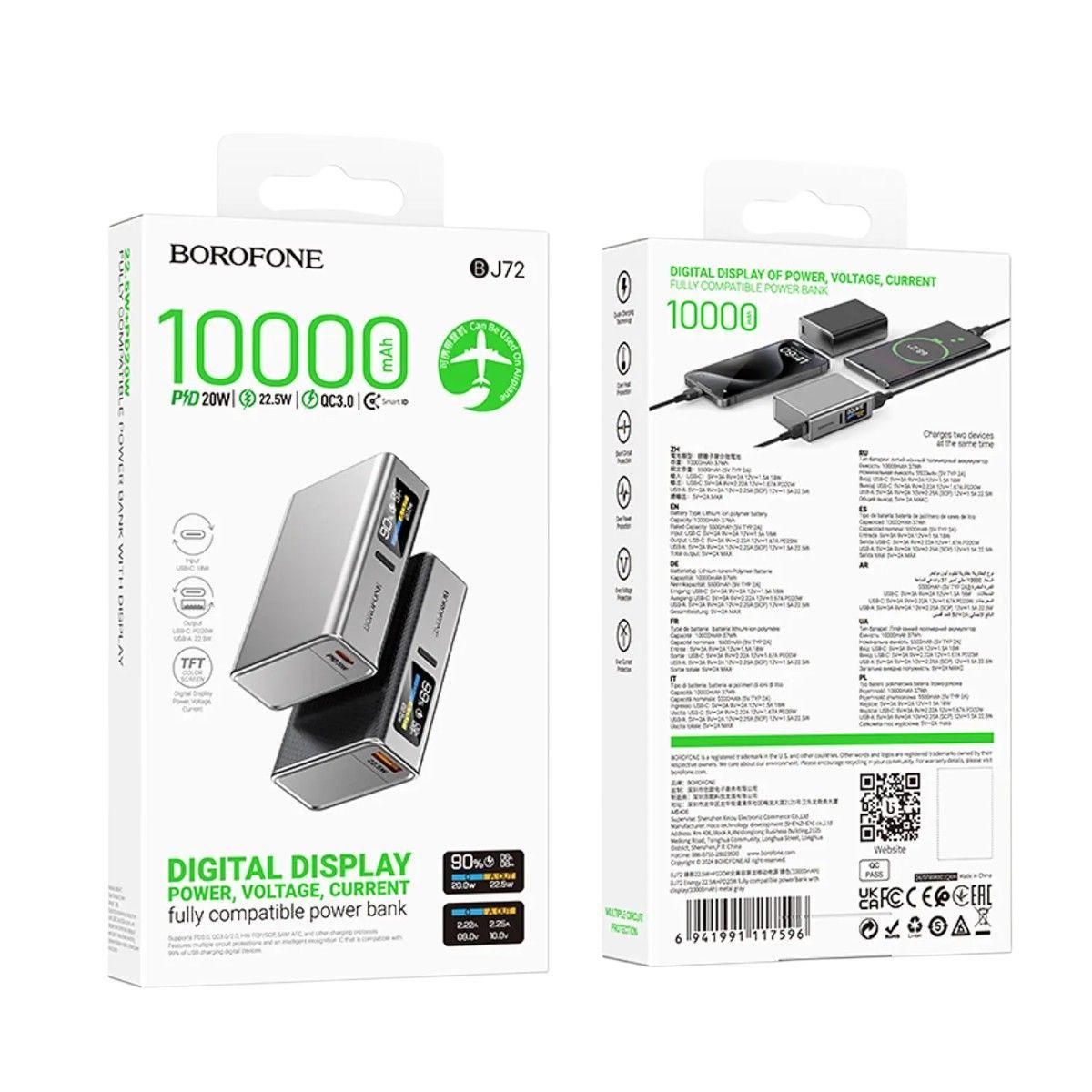 Powerbank Borofone BJ72 10.000mAh Carga Rápida 22.5W PD20W Dual USB-C-3