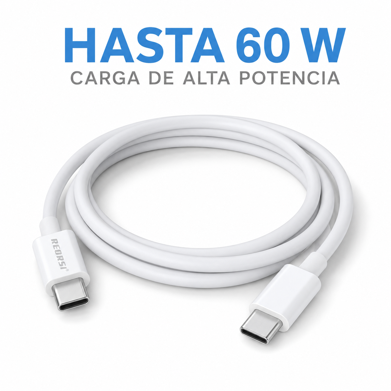 Cable Carga Rapida USB C A USB C 60W Blanco 1 Metro-2