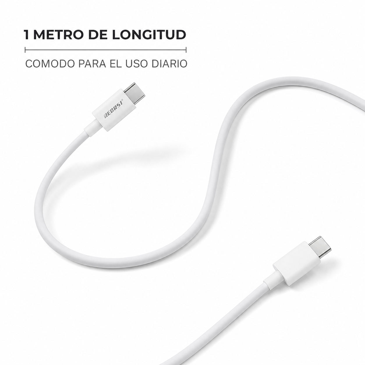 Cable Carga Rapida USB C A USB C 60W Blanco 1 Metro-4