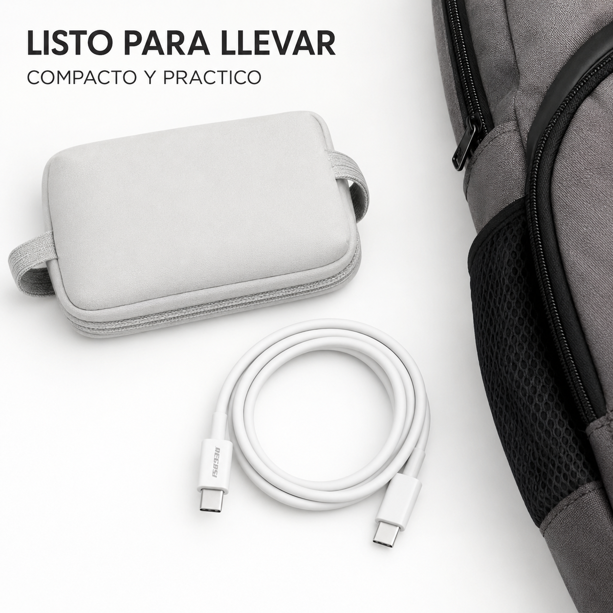 Cable Carga Rapida USB C A USB C 60W Blanco 1 Metro-7