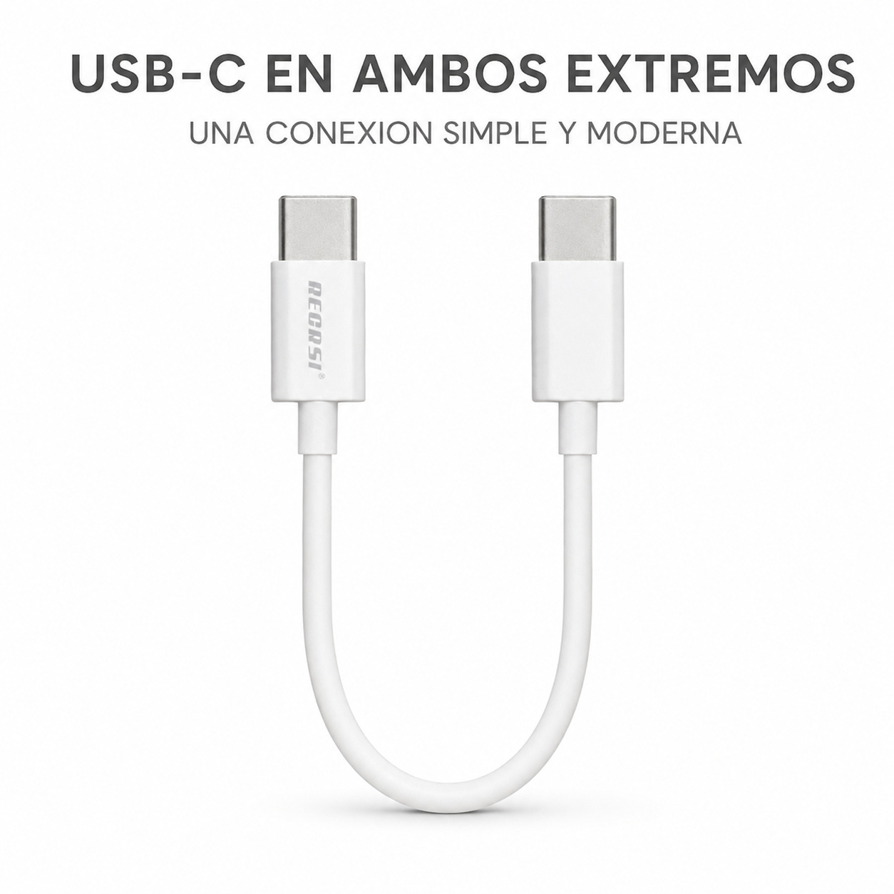 Cable Carga Rapida USB C A USB C 60W Blanco 1 Metro-8