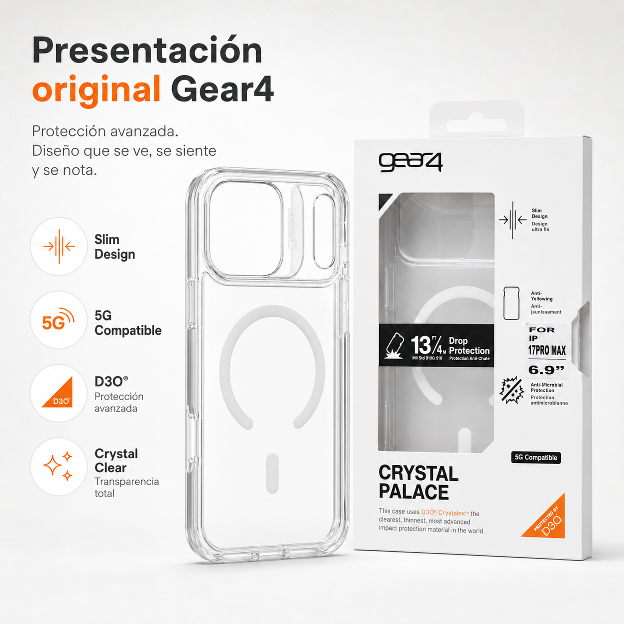 Carcasa Gear4 Crystal Palace Resistente Para Iphone 17 Pro Max-2