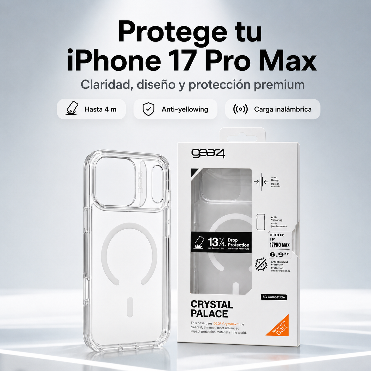 Carcasa Gear4 Crystal Palace Resistente Para Iphone 17 Pro Max-4