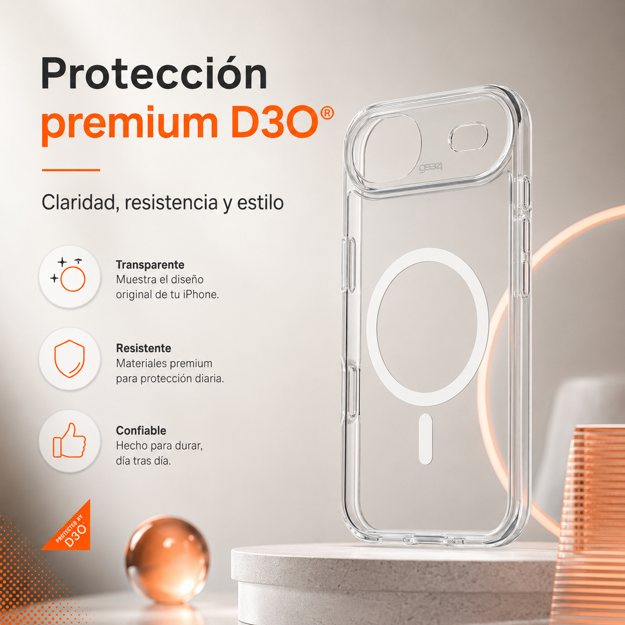 Carcasa Gear4 Crystal Palace Magsafe para iPhone 17 Air-8