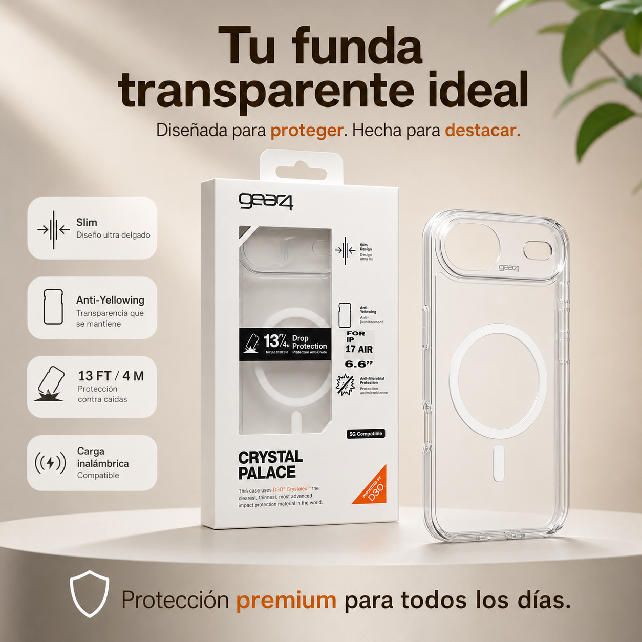 Carcasa Gear4 Crystal Palace Magsafe para iPhone 17 Air-9