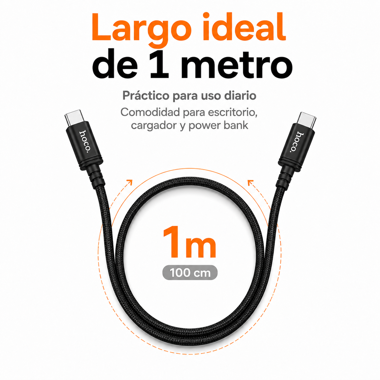 Cable USB C PD 60W Carga Rapida Datos 1 Metro-4