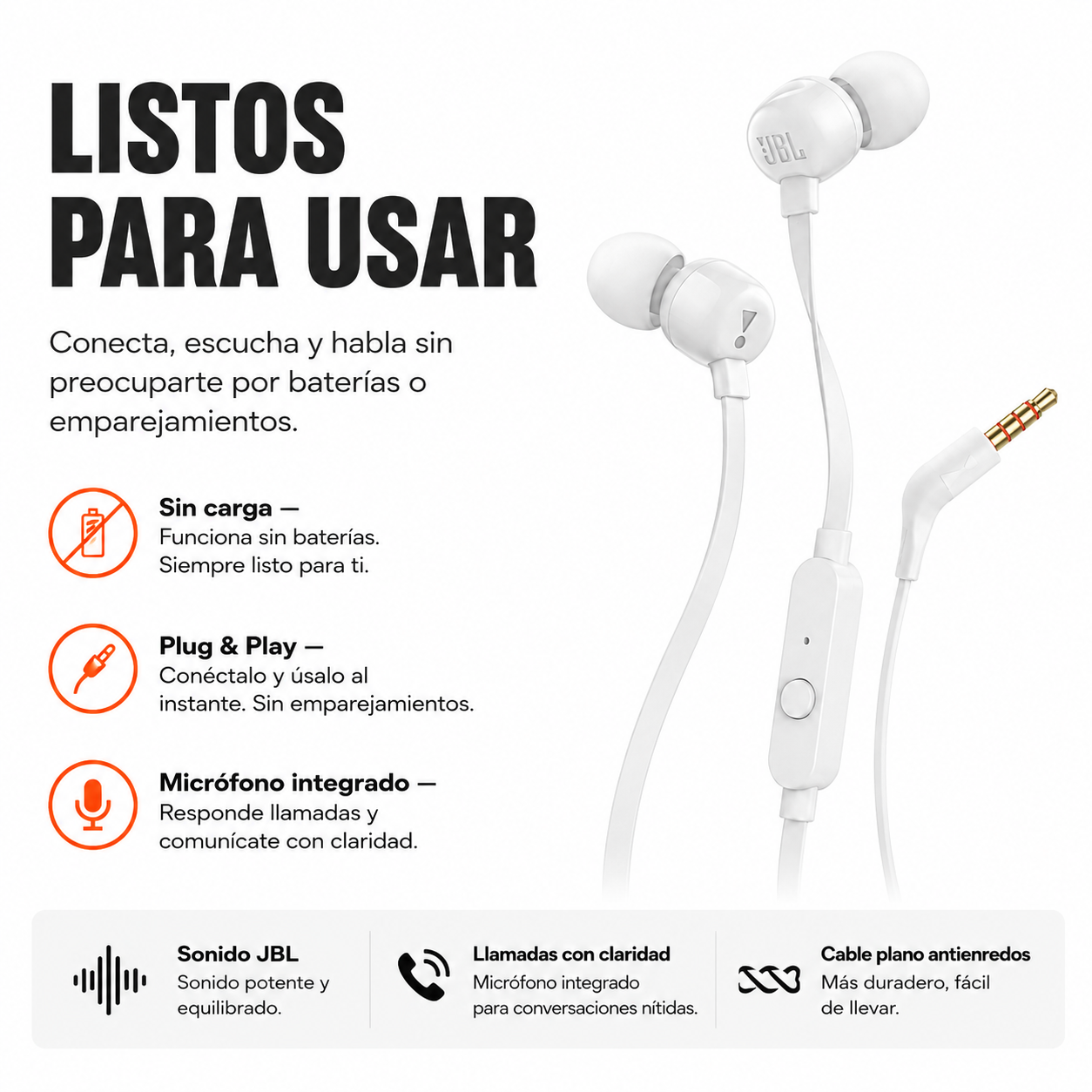 Audífonos Manos Libres Jbl T110 Con almohadillas -8