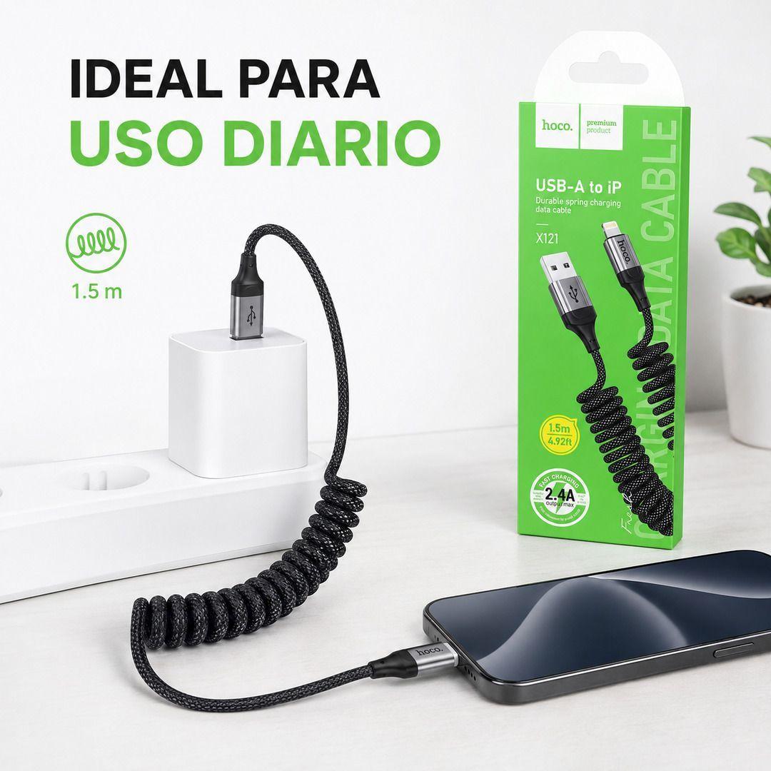 Cable Lightning Para iPhone Espiral Hoco X121 1 5m-7