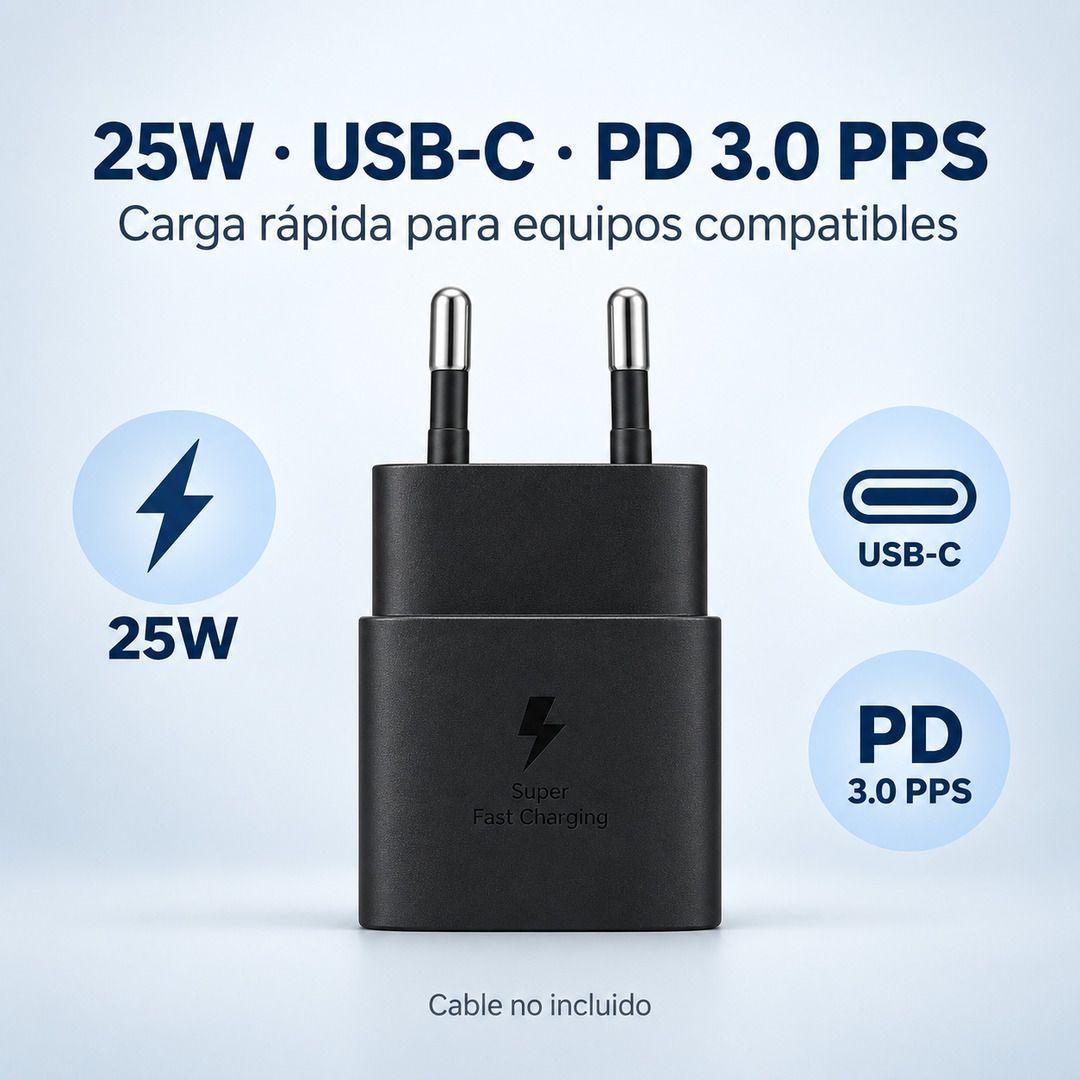 Cargador Samsung Original 25W USB C EP T2510 Negro-7