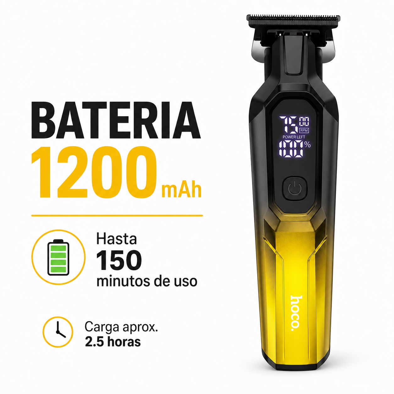 Trimmer Cortapelo Hoco HP27 Display Digital 7500 RPM-3