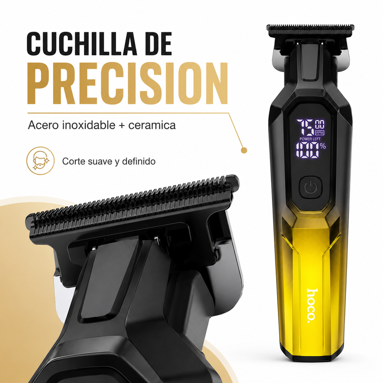 Trimmer Cortapelo Hoco HP27 Display Digital 7500 RPM-4