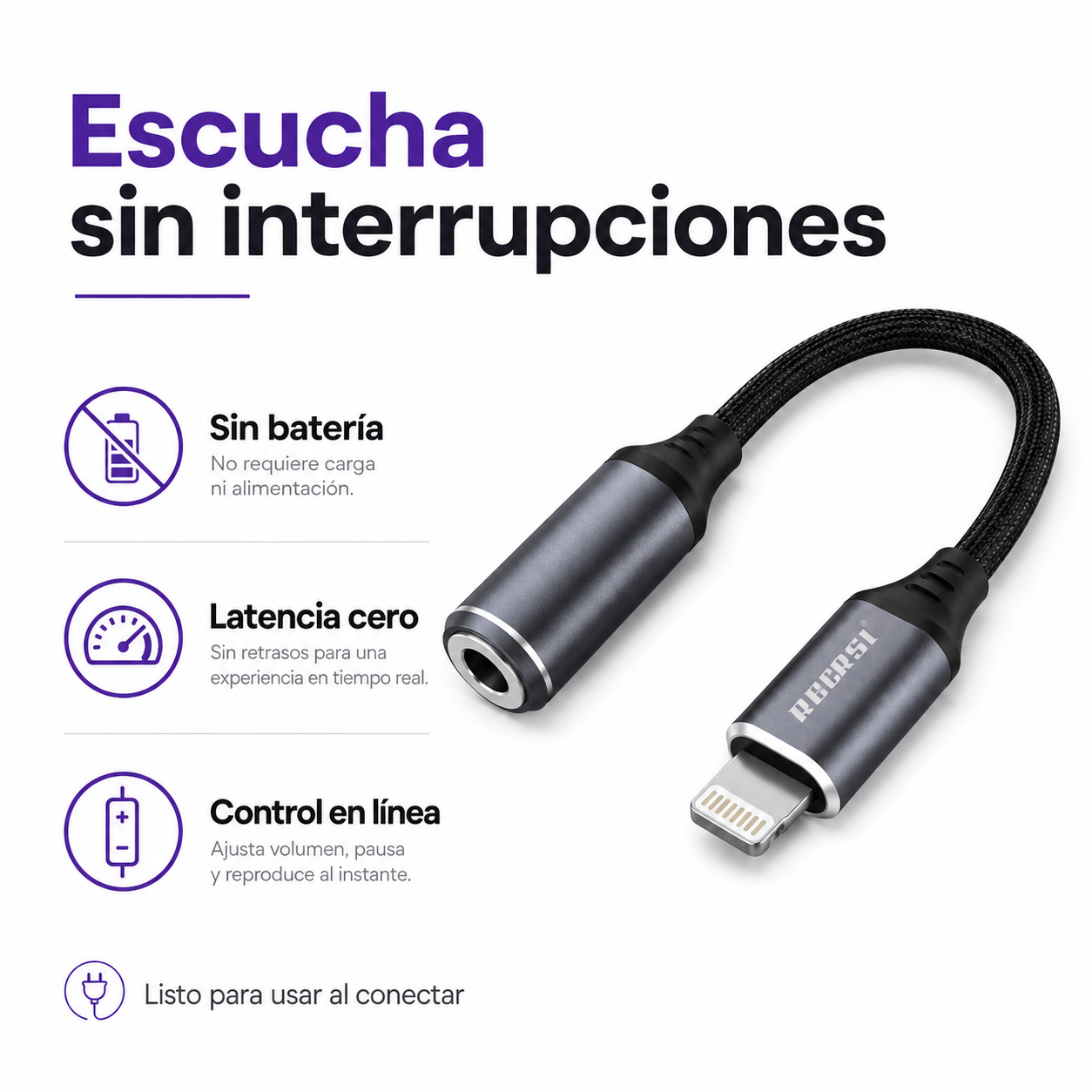 Adaptador Lightning A Jack 3 5mm Audio Para iPhone-3