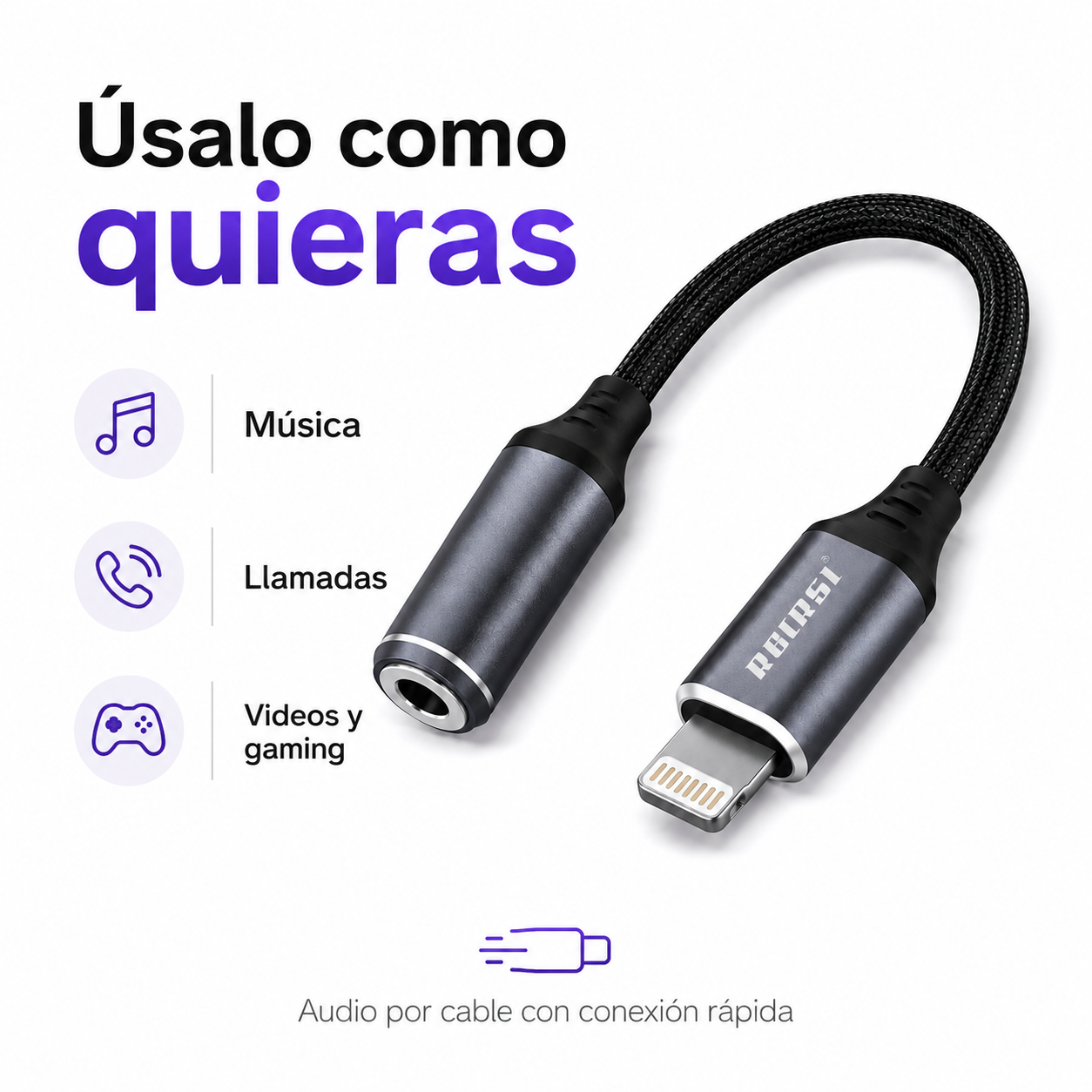Adaptador Lightning A Jack 3 5mm Audio Para iPhone-6