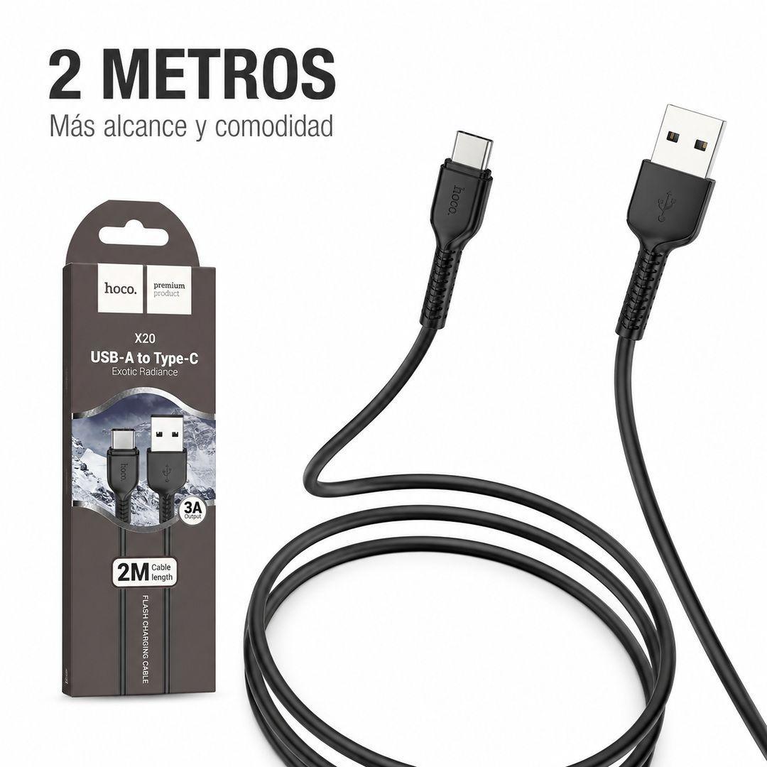 Cable Tipo C Hoco X20 2 Metros USB A Carga Rapida-2