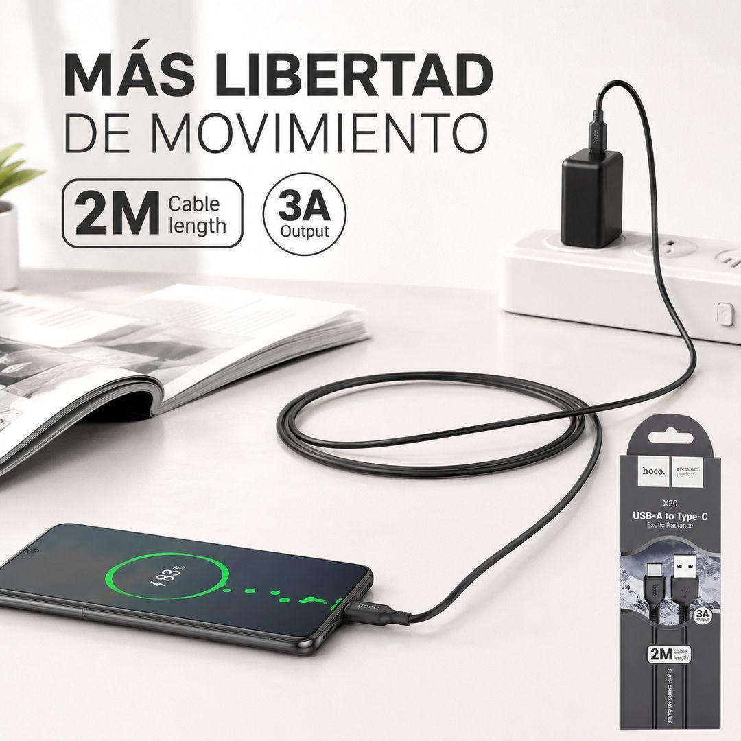 Cable Tipo C Hoco X20 2 Metros USB A Carga Rapida-6