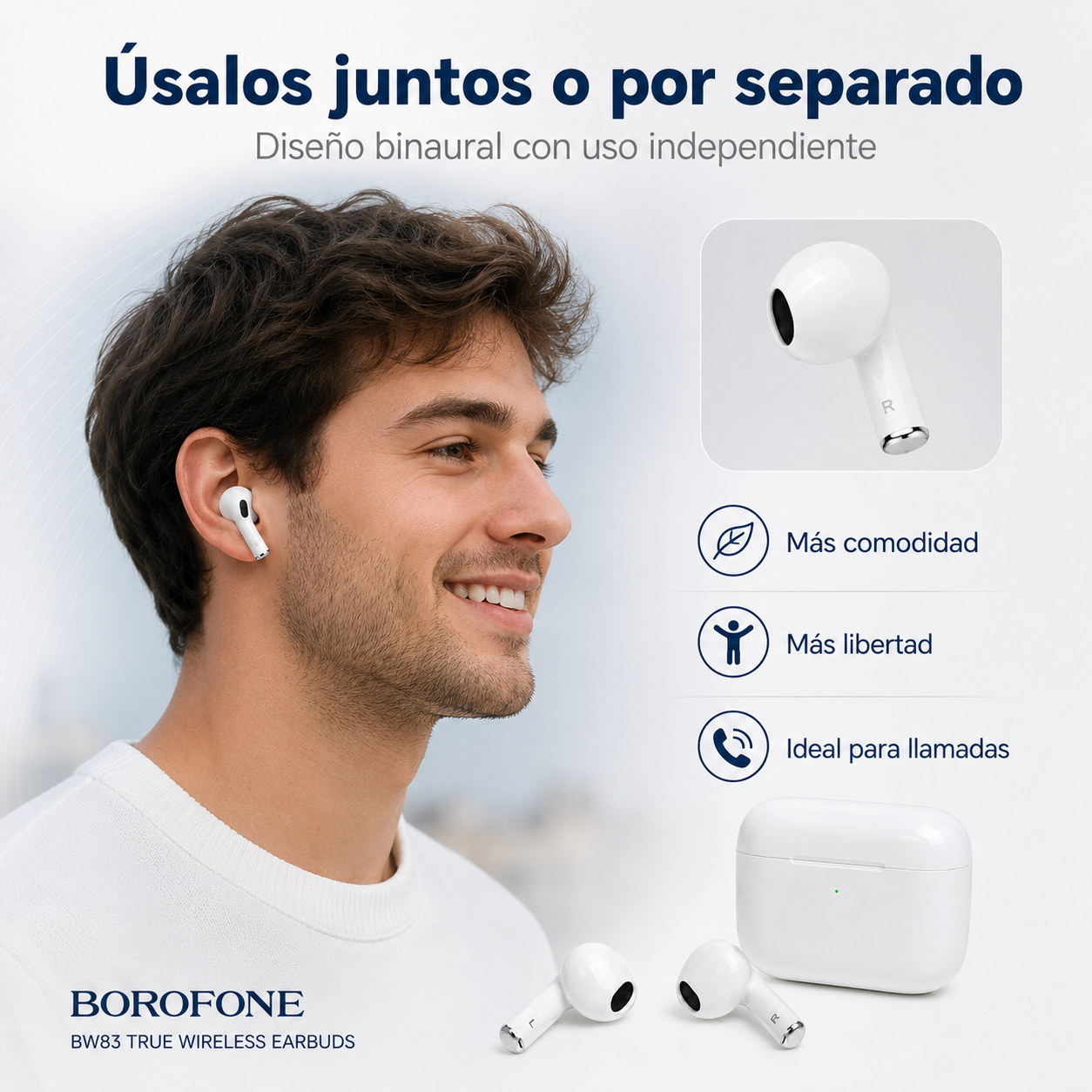 Aud fonos Inal mbricos Bluetooth 5 4 TWS Micr fono HD-4