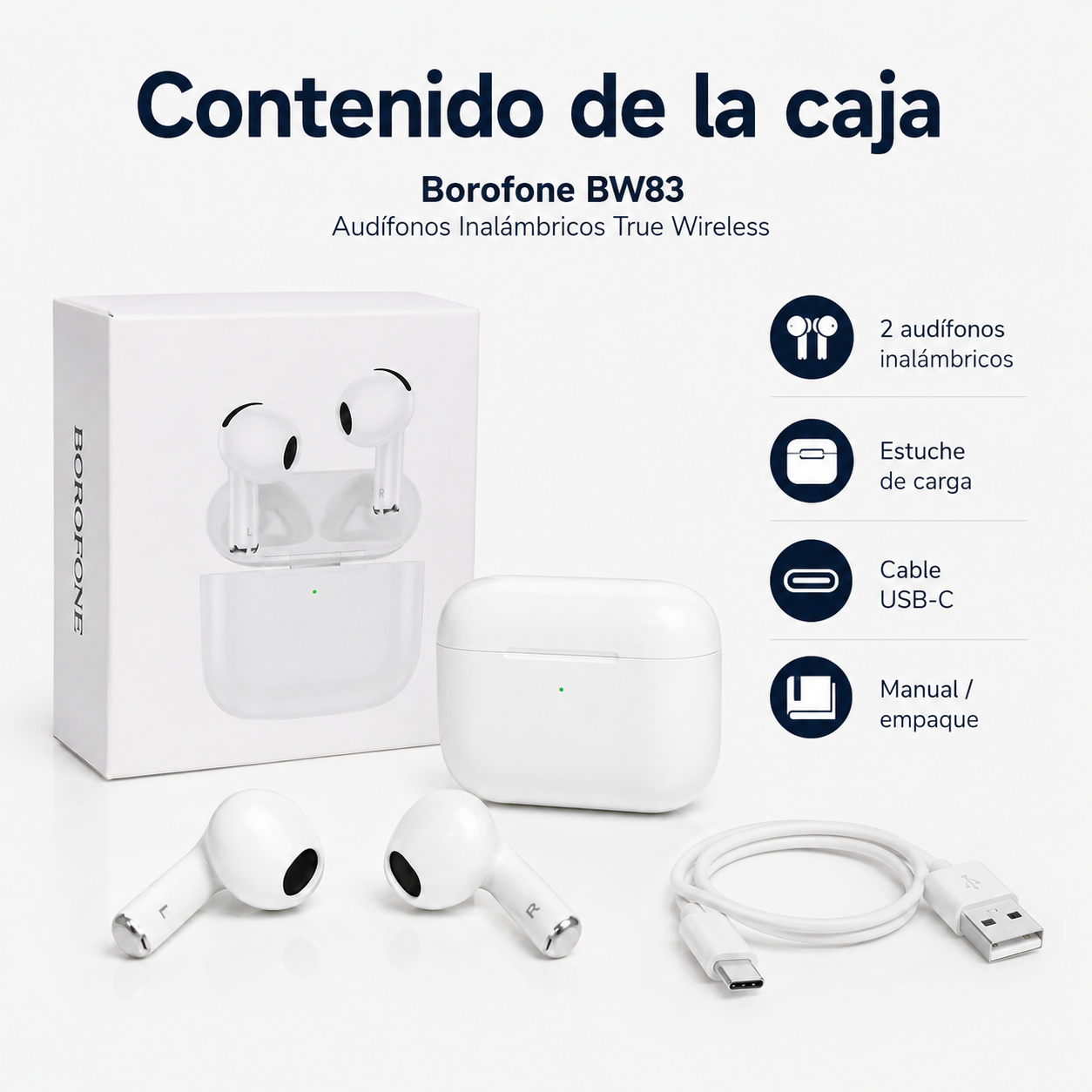 Aud fonos Inal mbricos Bluetooth 5 4 TWS Micr fono HD-7