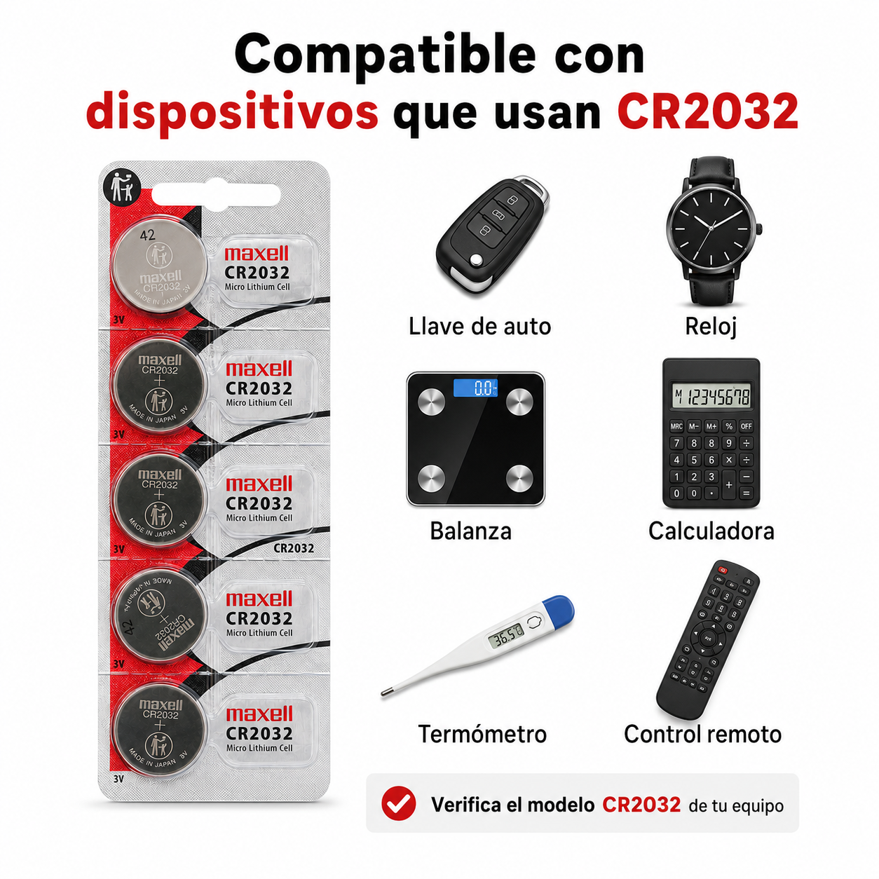 Pilas Maxell CR2032 3V Pack 5 Baterias Tipo Boton-4