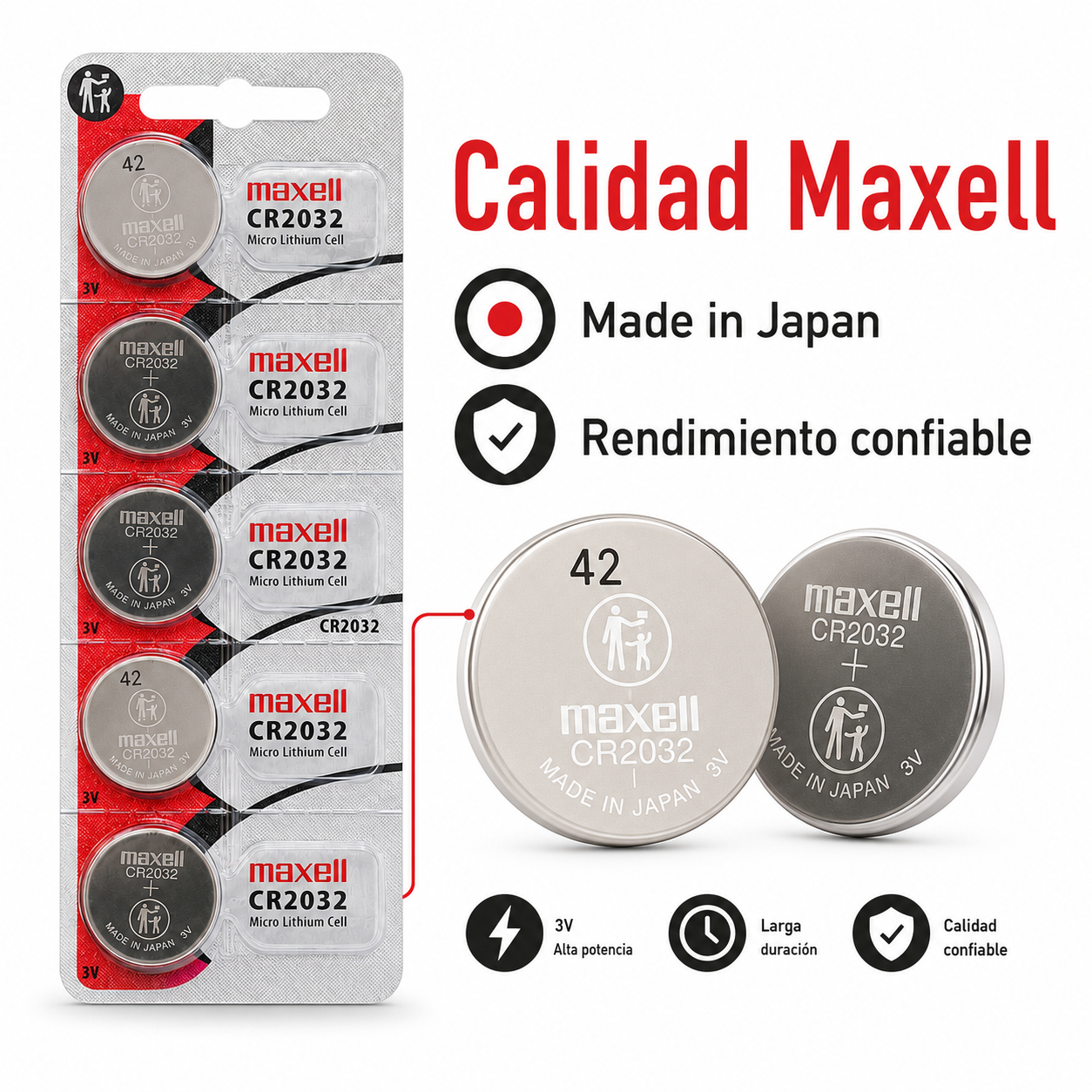 Pilas Maxell CR2032 3V Pack 5 Baterias Tipo Boton-5