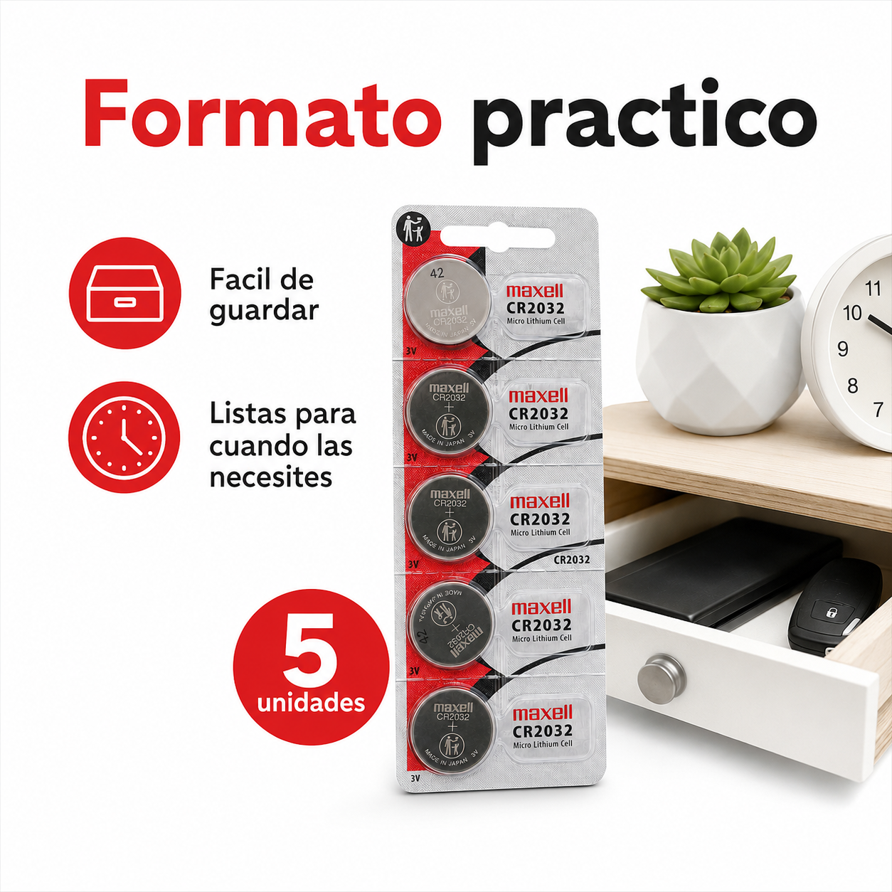 Pilas Maxell CR2032 3V Pack 5 Baterias Tipo Boton-7