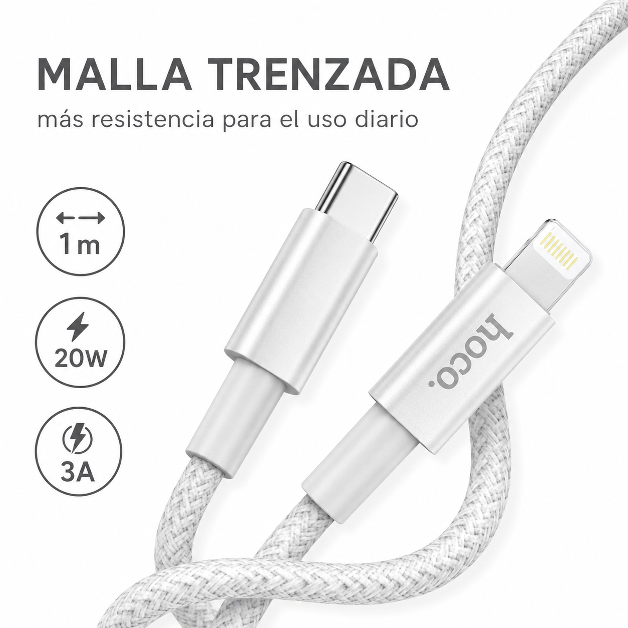 Cable USB C Compatible con iPhone Hoco X56 PD 20W 1 Metro-4