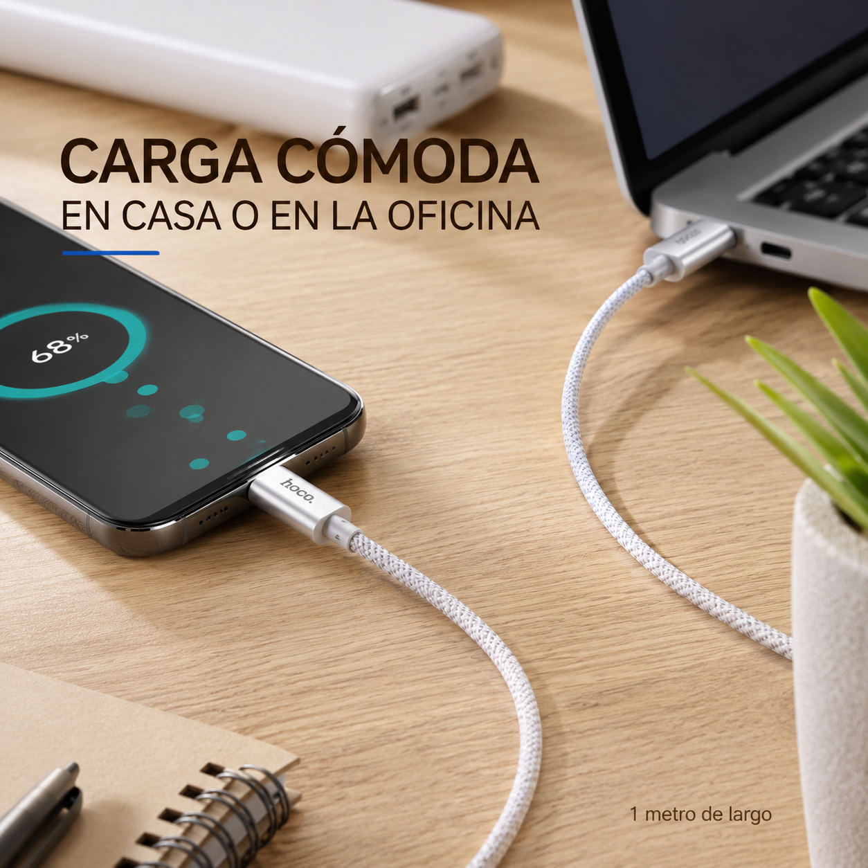 Cable USB C Compatible con iPhone Hoco X56 PD 20W 1 Metro-8