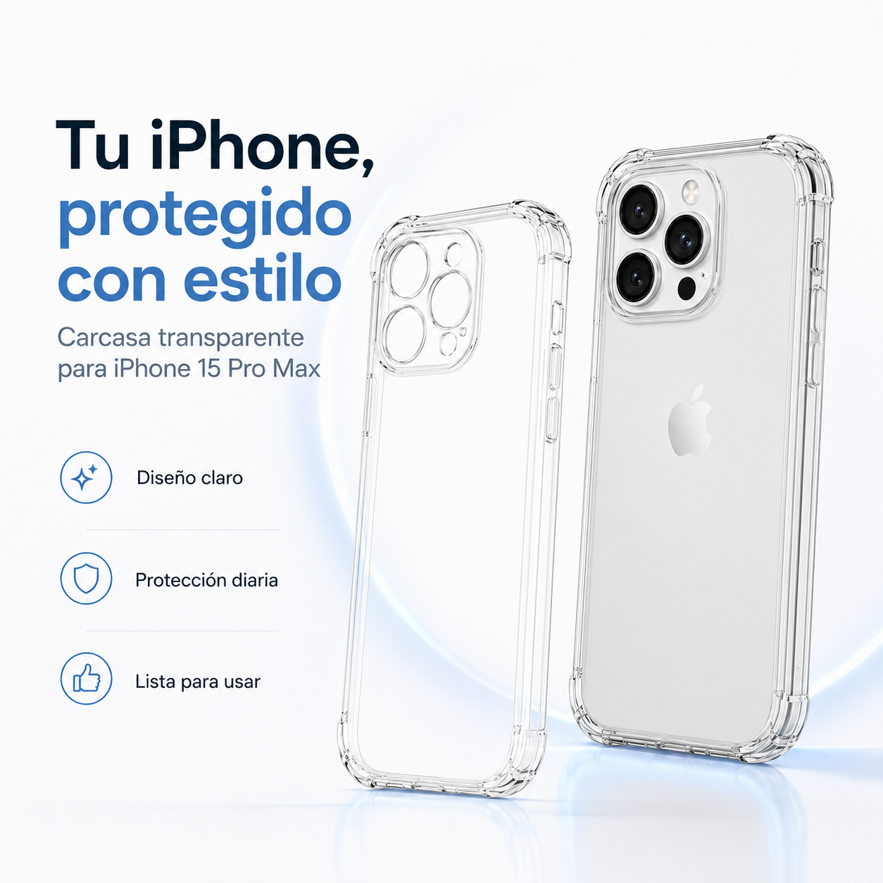 Carcasa Transparente Slim para iPhone 15 Pro Max-8