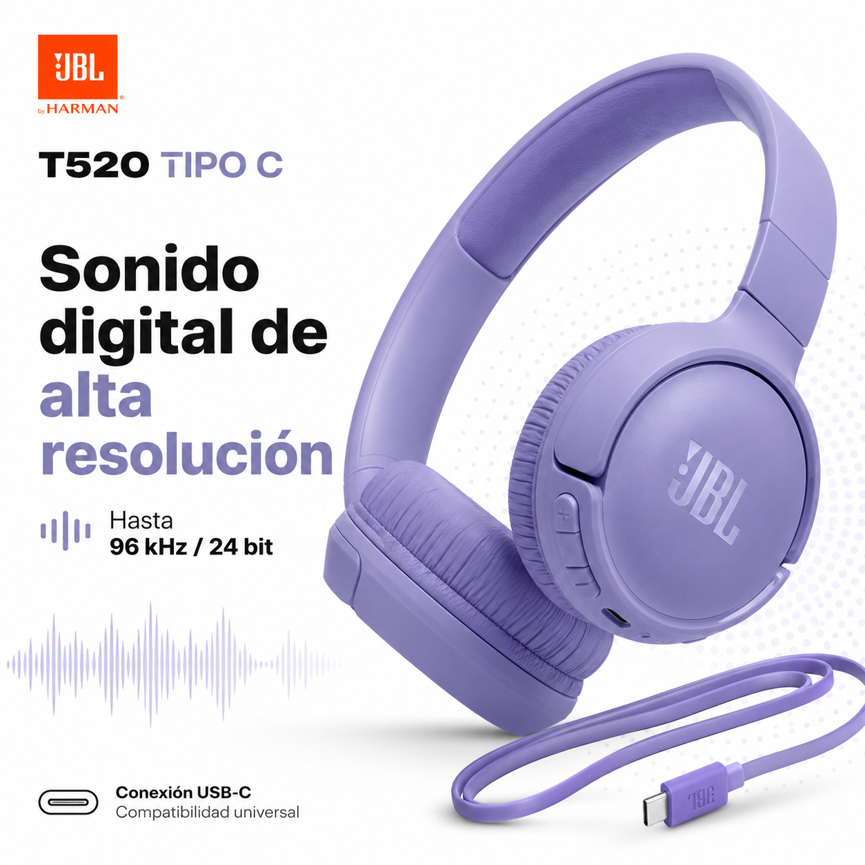 JBL Tune 520 USB C Audifonos Cableados Hi Res Original-2