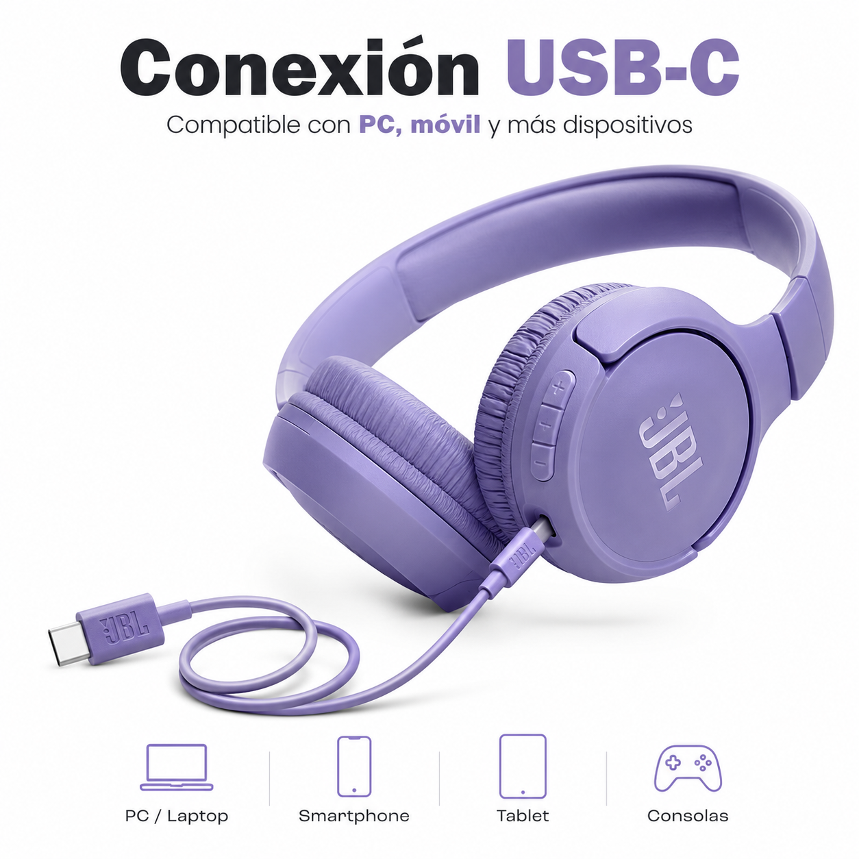 JBL Tune 520 USB C Audifonos Cableados Hi Res Original-3
