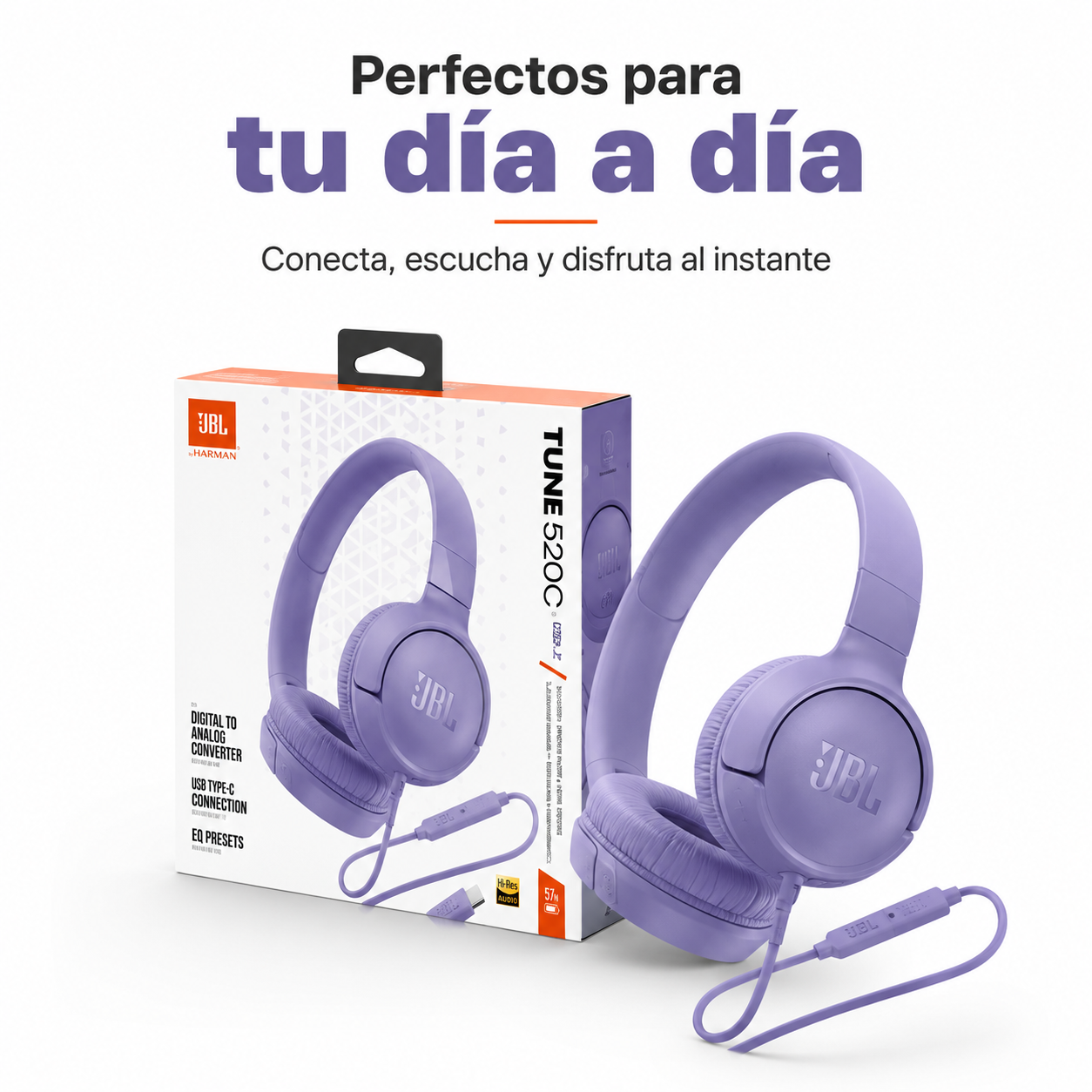 JBL Tune 520 USB C Audifonos Cableados Hi Res Original-8