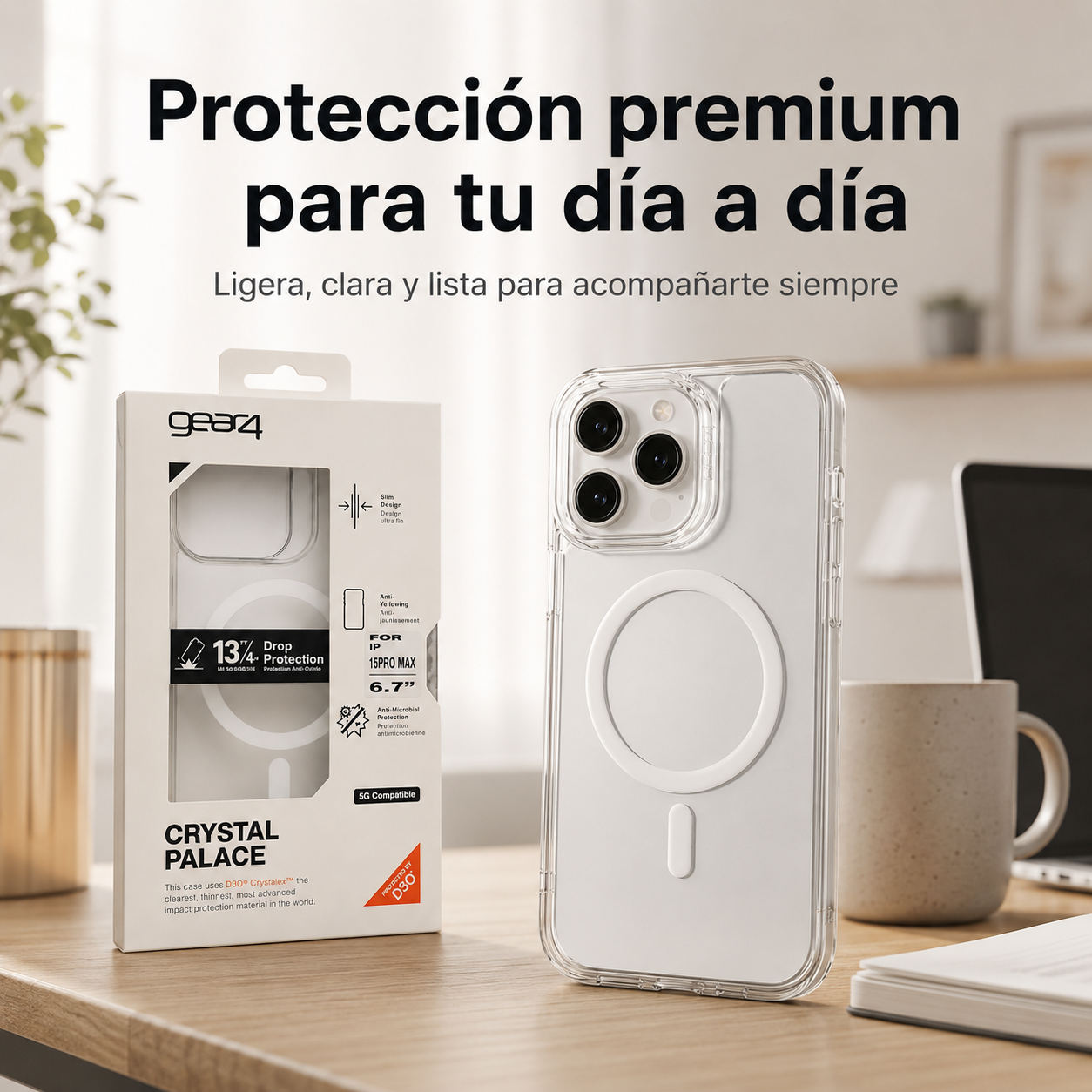 Carcasa Gear4 Crystal Palace Magsafe para iPhone 15 Pro Max-7