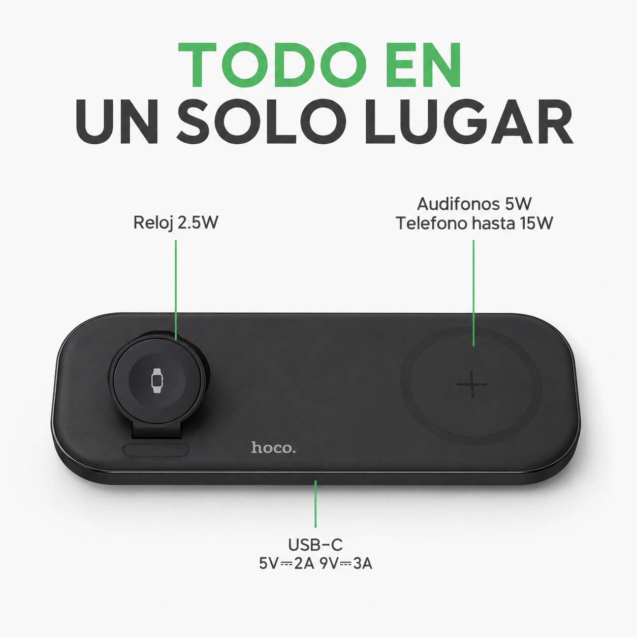 Estaci n de Carga Hoco CW65 3 en 1 para Dispositivos MagSafe-6