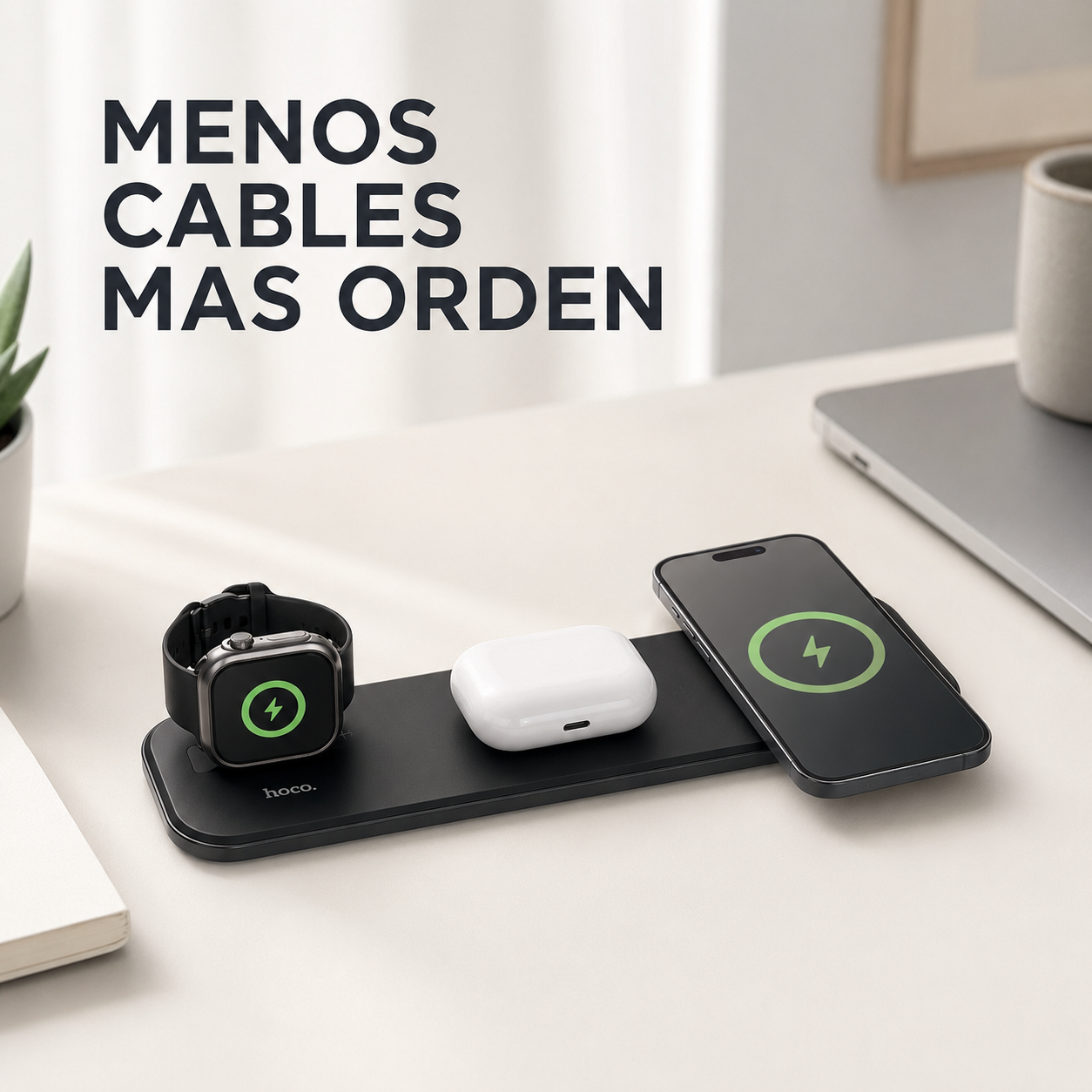 Estaci n de Carga Hoco CW65 3 en 1 para Dispositivos MagSafe-7